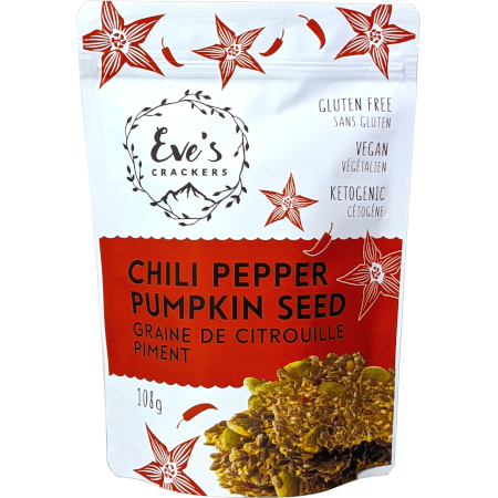 Gluten-Free, Vegan, Keto Crackers- Chili Pepper Pumpkin Seed